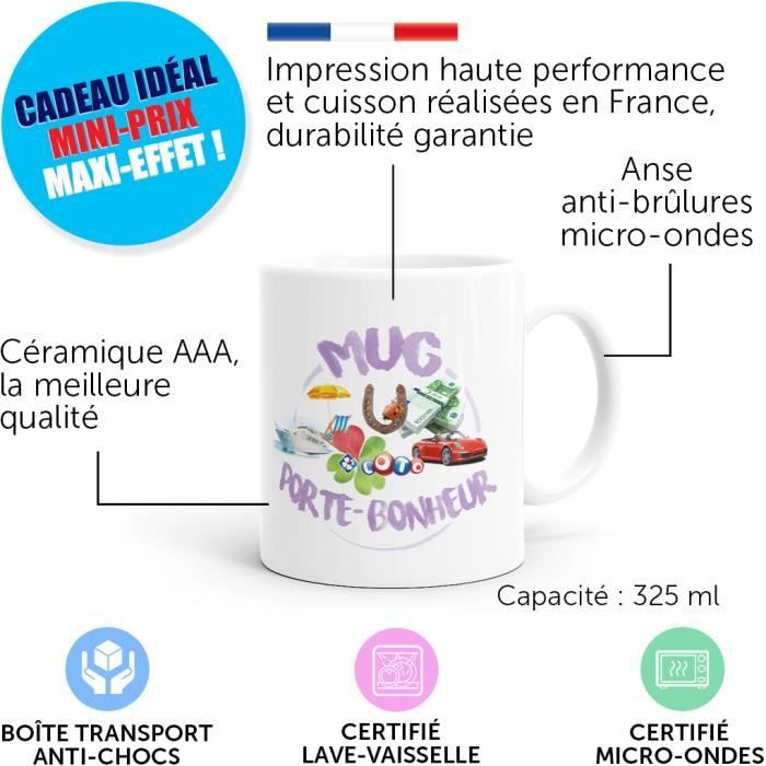 Mug Humour Porte-Bonheur Tasse Message drôle Idée Cadeau Original