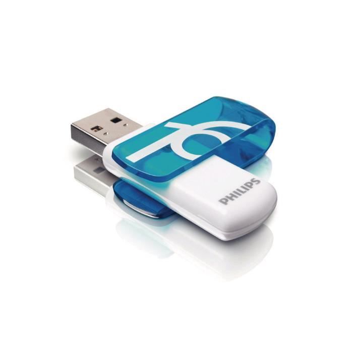 Capacité de stockage de 16 GB par clé USB,Interface USB 2.0,Capuchon qui  protège le port USB,VItesse d'écriture (max) 12 Mo/s - Lect