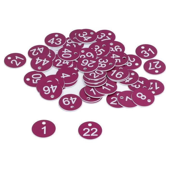 Étiquettes Numérotées Métal 1-50 Avec Porte-Clés - Acier Inoxydable - Pour Jeux, Événements, Organisation