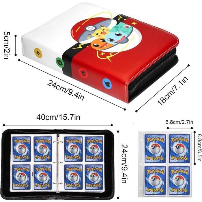 Classeur Pokemon Classeur Foot Classeur Carte,Capacité Avec 400 Cartes,Porte Cartes,Protège Classeur Pokemon Classeur Foot Classeur Carte,Capacité Avec 400 Cartes,Porte Cartes,Protège