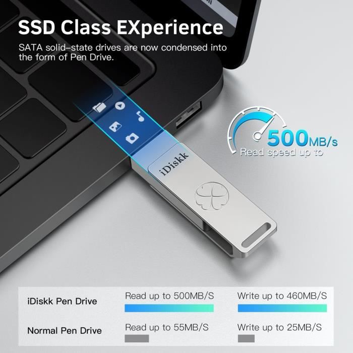 Clé USB SSD 128 Go pour iPad, MacBook, ordinateurs portables, téléphones  Android et ordinateurs de veuves, haute[S195] - Cdiscount Informatique