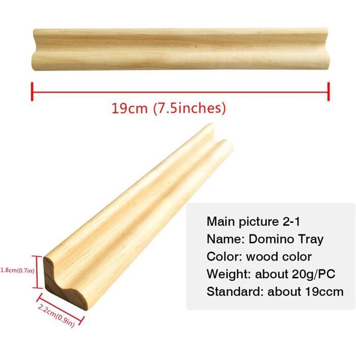 Support De Domino En Bois – Lot De 4 Plateaux Portables – Pour Mexican Train, Chicken Foot, Mahjong – 19 Cm Chacun – Cadeau Pour Joueurs Adultes Ou Familles