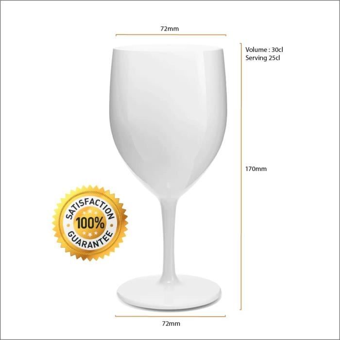 RB Verres Ballons Cocktail Gin Plastique Supérieure Incassables Réutilisables 45cl, Lot de [187