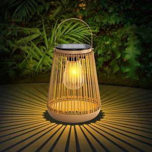 Lot De 4 Lanternes Solaires Avec Flamme Dansante - 1500 MAh, IP65, étanches, Pour Terrasse Et Jardin