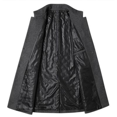 Manteau Homme Hiver En Laine Mélangée - Trench-coat élégant Business Slim Fit - Gris Foncé