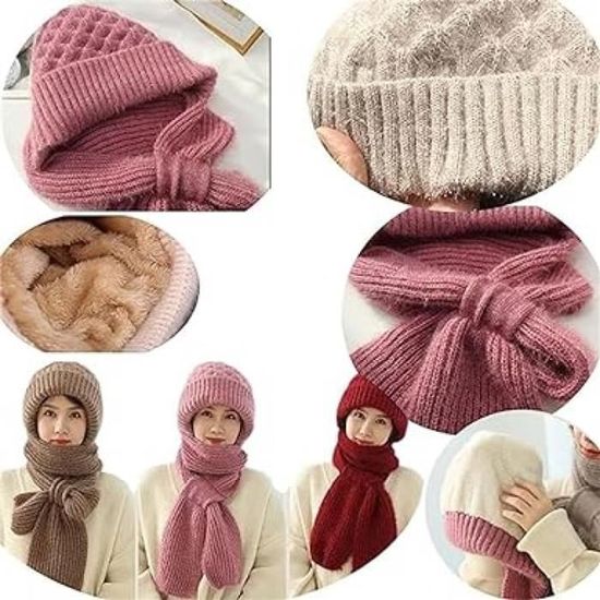 Generic 3en1 Ensemble Thermique D'hiver, Chapeau Polaire Coupe-vent, écharpe, Gants à Prix Pas Cher | Maroc