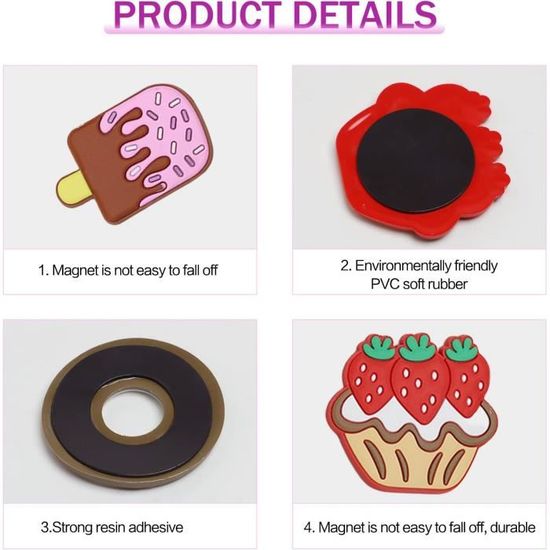 12 Pièces Aimants Frigo Animaux - Magnétiques Réfrigérateur en Silicone 3D pour Enfants - Jeu Éducatif avec Adorables AIMANTS - Maison