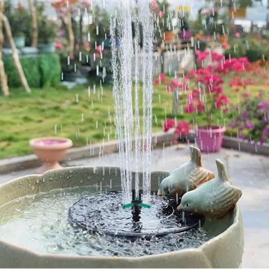 Fontaine Solaire De Jardin 2.5W - Pompe à Eau Avec Panneau Solaire - Pour Bassin, Oiseaux, Décoration Extérieure