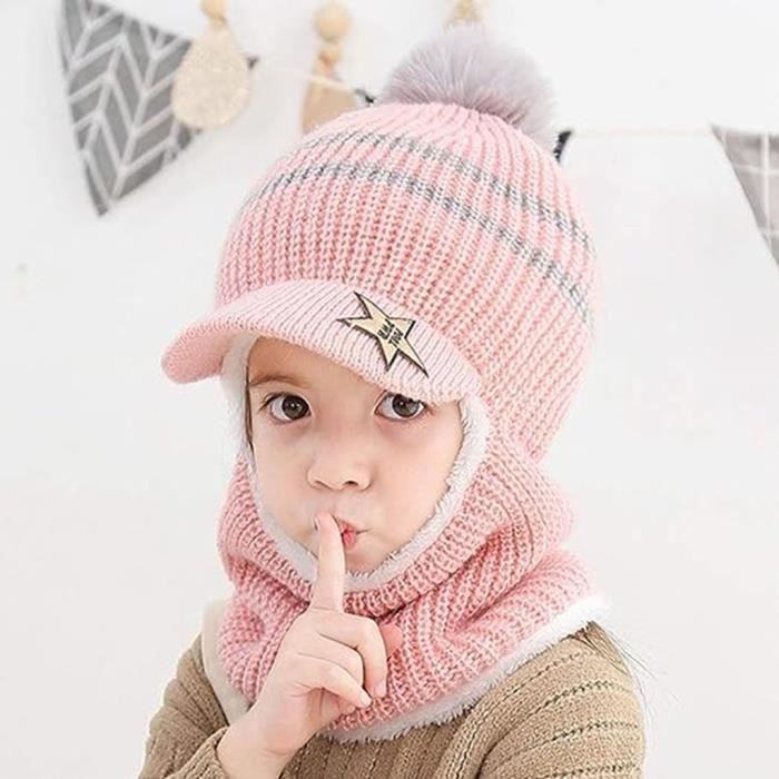 Chapeau Bonnet Enfant Hiver,Bonnet d'hiver chaud pour bébé fille  garçon,avec cache-oreilles et doublure en polaire,pour enfants - Cdiscount  Prêt-à-Porter