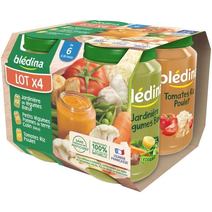 BLEDINA Petit pot légumes verts poulet dès 6 mois 2x200g pas cher