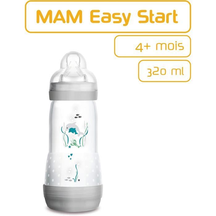MAM Easy Start Biberon Anti-Colique Nature 160 ml 0 Mois et + Débit 1 Aqua