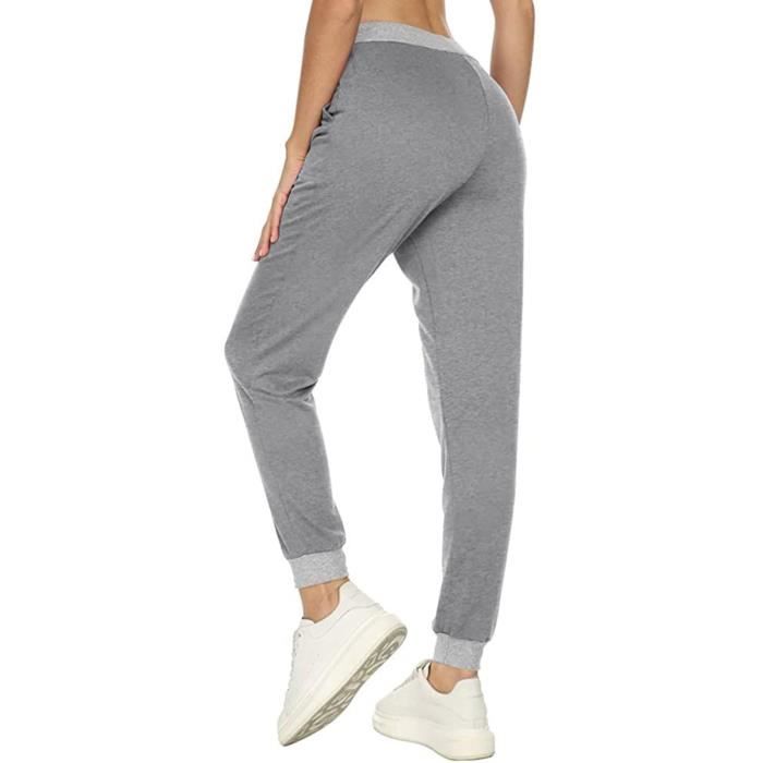 RUIRUILICO Pantalon Jogging Femme Taille Haute Ample - Sweatpants Décontracté Cordon Elastique Automne Hiver Avec Poches