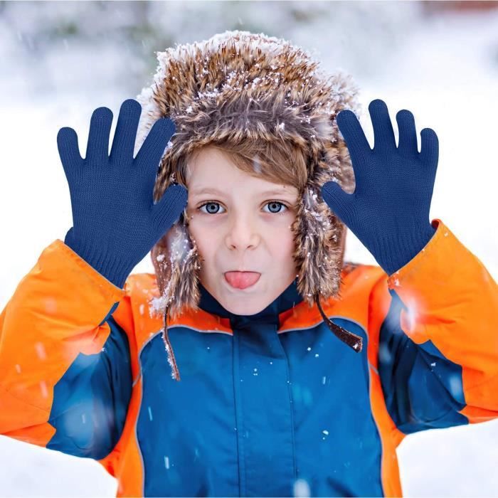 Kedelack Gants Solides Hiver tricotés Enfants Mignons Chauds avec des Gants  de Ficelle Mitaines for Femmes isolées par Temps