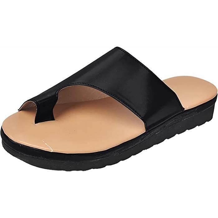 Sandales Orthopédiques Femme été - Compensées, Bout Ouvert, Semelle Antidérapante, Confortables Pour Plage Et Maison