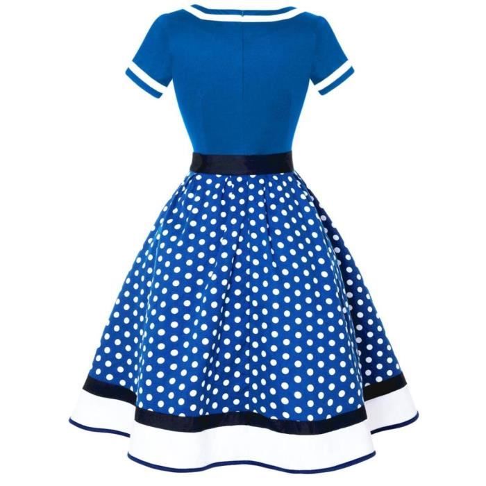 Robe Vintage Années 50 - Style Rétro Pin-up, Pois, Sans Manches, Trapèze - Pour Soirée, Mariage, Cocktail, Bal (type Audrey Hepburn)