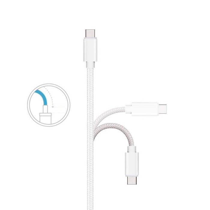 Chargeur + Cable USB-C Blanc pour Oppo A54 5G - OPPO A74 5G Phonillico®