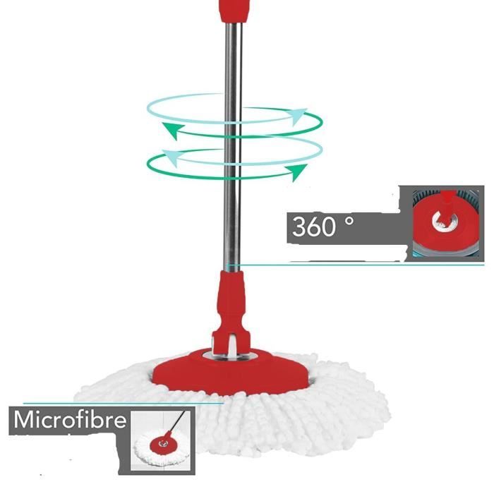 BEEFABLE Balai de nettoyage réglable rotatif à 360°, balai rotatif