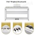 Piano numérique 88 touches Piano électrique 128 styles, MIDI In/Out, USB - Blanc-3