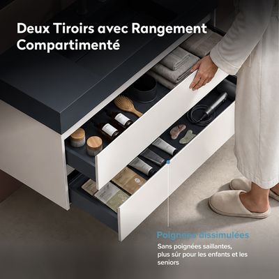 Mai & Mai Meuble de Salle de Bain Blanc Mat Ensemble de 2 Pièces Meuble Mai & Mai Meuble de Salle de Bain Blanc Mat Ensemble de 2 Pièces Meuble