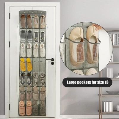 Range-chaussures Suspendu Avec 4 Crochets – 28 Poches En Filet – Gain De Place Pour Porte – Blanc – Pour Chambre, Salle De Bain - 2