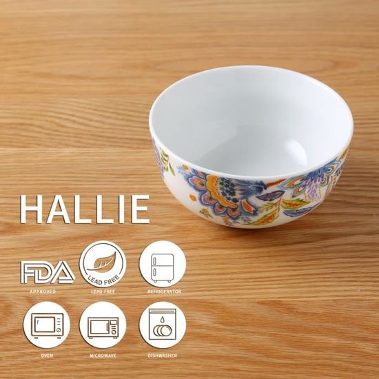 Tasses Série Hallie Inclus Assiette Plate Petite Assiette 32 Pièces pour 8 Personnes Service de Table Complet en Porcelaine Bols VEWEET