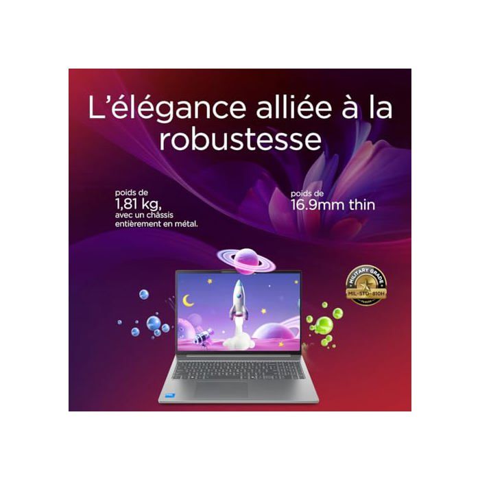 Ordinateur Portable Lenovo IdeaPad Slim 5 16 - Intel Core 7, 32 Go RAM, 512 Go SSD, Windows 11, AZERTY