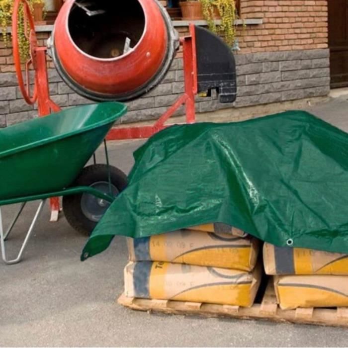 FOGUO Bache Renforcee Haute Densite 1x1m, Bache Impermeable Avec Oeillet, Bâche De Protection Avec Des Œillets Métalliques Pour Mobilier De Jardin