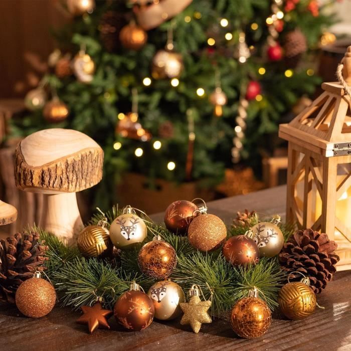 Logbuch-Verlag 6 Pendentifs De Noël Arbre Coeur étoile En Métal