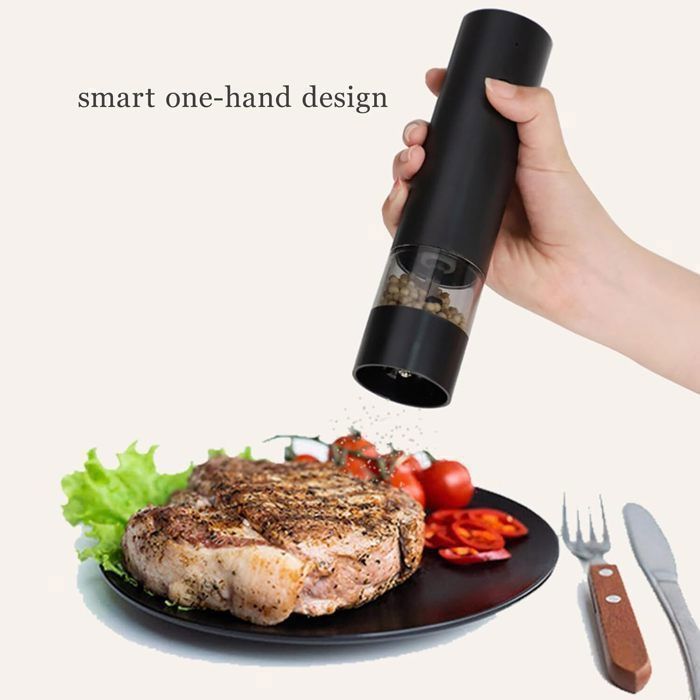 Ensemble Moulins à Sel Et Poivre Électriques Rechargeables USB - Acier Inox, 110ml, Éclairage LED, Réglable