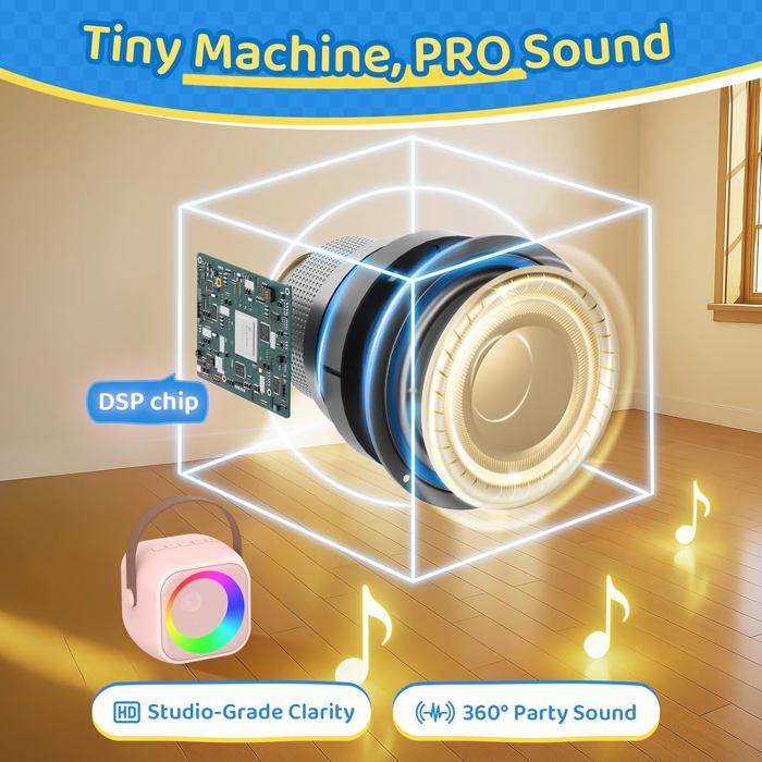 Microphone Enfant Sur Pied En Plastique ABS - Lumières Colorées Et Effets Sonores - Idéal Pour Le Chant, Les Jeux De Rôle Et Les Fêtes D'enfants