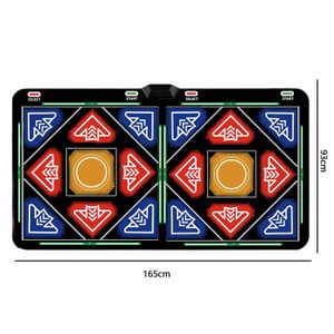 Double Tapis de danse, Tapis de danse sans fil pour deux utilisateurs avec contrôleur de jeu, tapis de danse antidérapant pour adultes, tapis de jeu de danse jouet cadeau, cadeaux de Noël