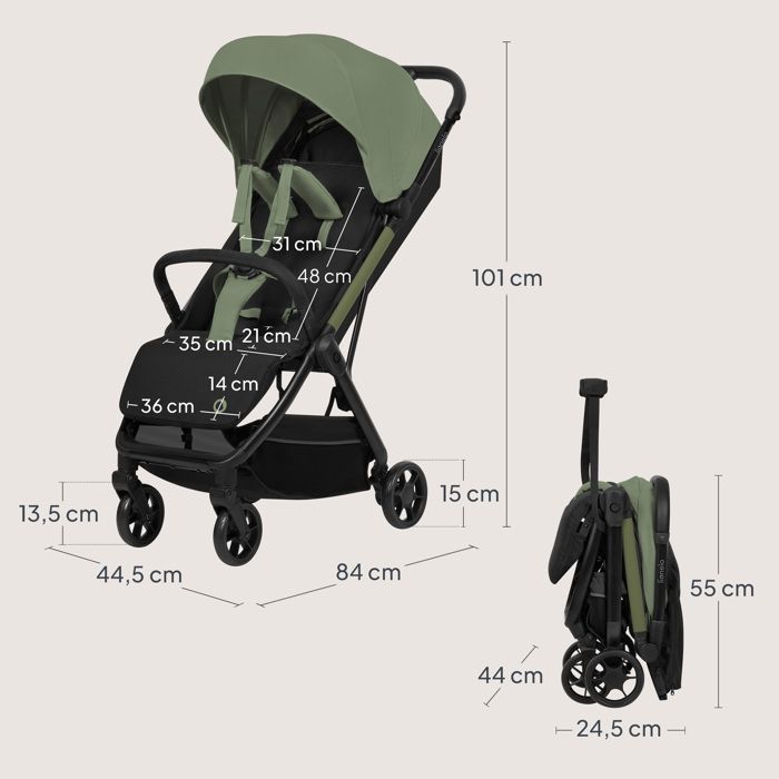 Lionelo Julie Air Ultralichte Kinderwagen - Reisbuggy - Auto-Folding