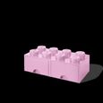 Boîte de rangement LEGO brique 8 avec 2 tiroirs-rose clair-0