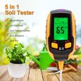 Testeur de Sol 5 en 1,Testeur d'humidité du Sol avec PH/température/lumière/humidité pour Les Plantes Ferme Légumes Herbe Jardin-0