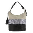 Gallantry - Sac A Main Bandoulière Femme – Sac Porté Epaule Paillette Multicolore – Sac Anse Large Bandes Strass Brillant - Gris