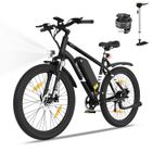 HITWAY Vélo Électrique 27.5" Noir, VAE avec batterie amovible 36V/13AH, Shimano 7-Vitesses, VTT Ville E-Bike