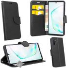 HTDMOBILES Housse etui portefeuille pour Samsung Galaxy Note 10+ Plus + verre trempe - NOIR / NOIR