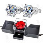 LE COIN COQUIN LCC® Boucles d'oreilles en diamant Moissanite 1 carat*2P Argent standard S925 Ne se décolore pas facilement Diamant Moissanite