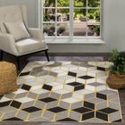 SURYA Tapis de Salon à Poils Courts Doux Scandinave Moderne UNITY 120x170cm Jaune/Gris