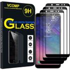 VCOMP - Pour Samsung Galaxy A6+- A6 Plus (2018) 6.0" - Pack de 3x Films de protection d'écran Verre Trempé de Couleur - NOIR