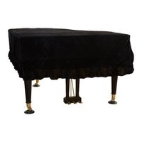 Housse Anti-Poussière Pour Piano, Housse De Piano En Velours Doré, Housse De Piano, Housse De Piano À Queue150-160Cm (Noir)
