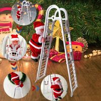 Père Noël musicale avec échelle électrique à grimper-Ornement suspendu de Noël, mariage, Nouvel An