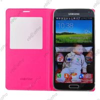 ebestStar ® Coque Protection View Portefeuille + Stylet + 3 Film Écran pour Samsung Galaxy S5 G900F, S5 New G903F Neo, Couleur Rose