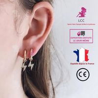 LCC® ensemble boucles d'oreille eclair fantaisie femme fille pendante bijoux anneaux couleur doré hommes cadeau design anniversaire