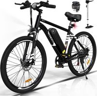HITWAY Vélo Électrique 26" Noir, VAE avec batterie amovible 36V/12AH, Shimano 7-Vitesses, VTT Ville E-Bike