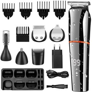 hatteker tondeuse cheveux tondeuse barbe professionnelle electrique avec ecran lcd sans fils usb rechargeable imperméable
