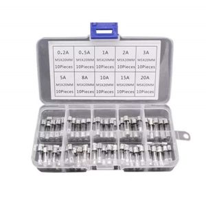 kit de classification avec porte-fusible fusible 250V 0.5A ~ 30A Fusible en tube de verre 82Pcs 6x30mm 