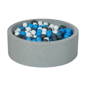 PISCINE À BALLES Piscine à balles - Velinda - 24153 - 450 balles - Blanc, gris, bleu clair