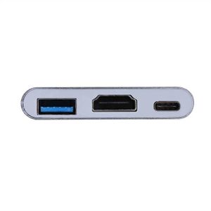 ADAPTATEUR AUDIO-VIDÉO  Qiilu Câble USB 3.1 Type C vers HDMI Adaptateur mu