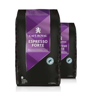 CAFÉ EN GRAINS 2KG Grains de CAFÉ ESPRESSO FORTE - Certifié Rainforest - Puissant Arôme by Café Royal